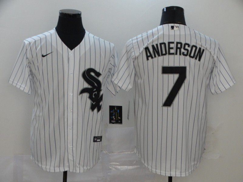 Men Chicago White Sox #7 Anderson White Game Nike MLB Jerseys